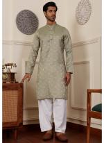 Viscose  Pista Traditional Wear Weaving  Readymade Kurta Pajama